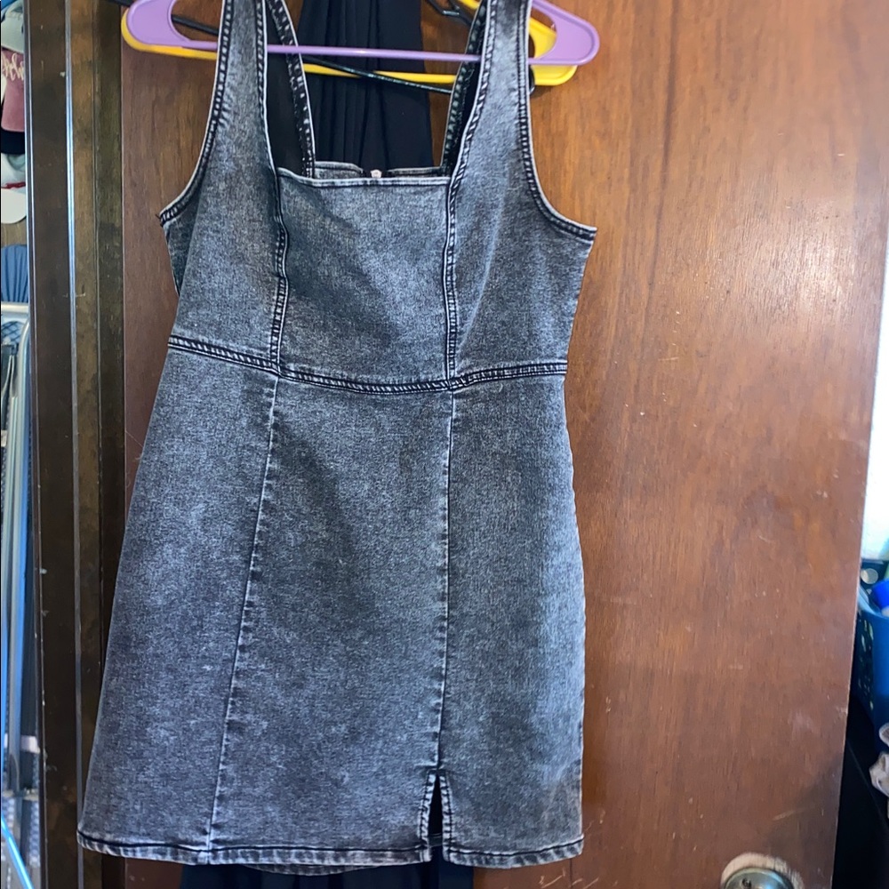No Boundaries Gray Denim Dress